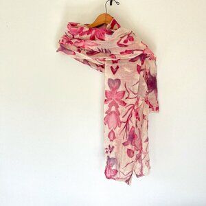 Lightweight Floral Wool Scarf